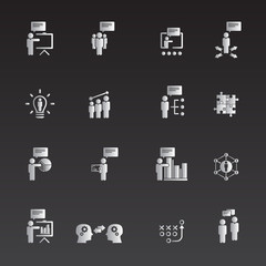 business training icon set