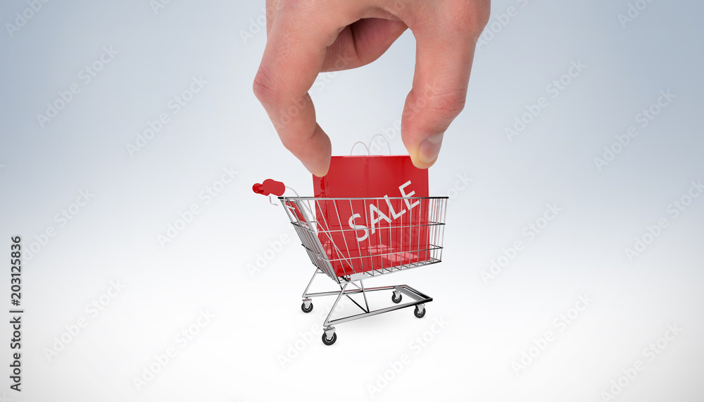 Poster hand showing against white background with vignette