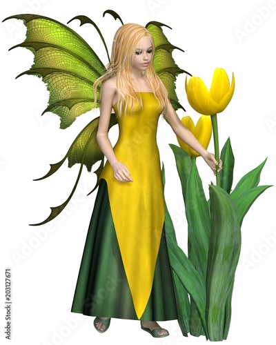 "Blonde Haired Yellow Tulip Fairy - fantasy illustration" Stock photo and royalty-free images on Fotolia.com - Pic 203127671