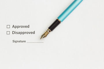 Document for making an important decision and signing