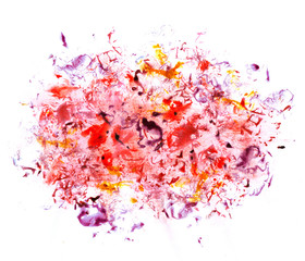 Abstract  Watercolor red yellow grunge texture with paint splatter