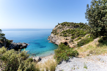 Summer travel. Beautiful Iotape bay in Turkey.