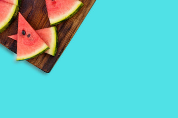 Watermelon slices, pastel background