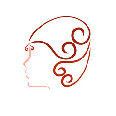 The head of a girl with a holiday hairdo