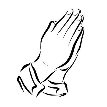 Hands folded in prayer, Christian symbols