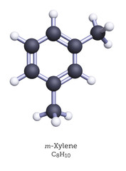 Ball-and-Stick Model of m-Xylene