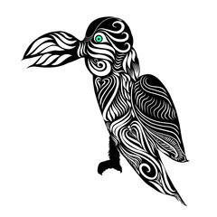 Silhouette of a bird with a pattern