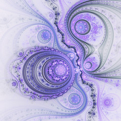 Green fractal clockwork, digital artwork for creative graphic de