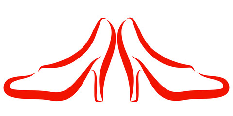 Red women's high-heeled shoes