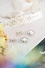 Wedding earrings with diamonds