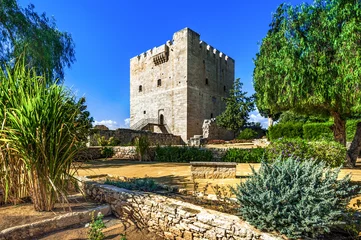 Wandaufkleber Kolossi mittelalterliche Burg, Wahrzeichen, Limassol, Zypern © romanevgenev