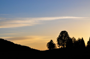 Fototapeta na wymiar sunset in Austria