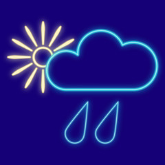 Weather. Clouds, drops, rain, sun