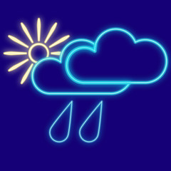 Weather. Clouds, drops, rain, sun