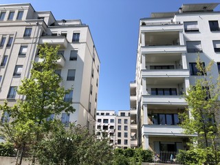 Moderne Architektur am Gleispark in Berlin 