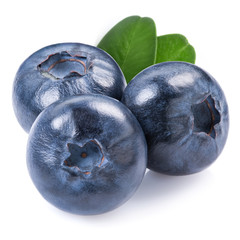 Blueberries isolated on white