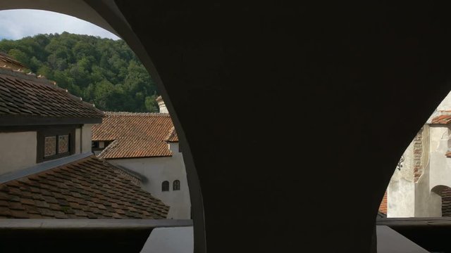 Bran Castle courtyard roof from 3rd floor loggia