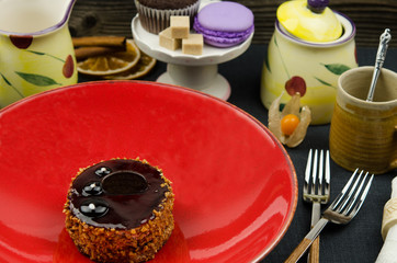 Delicious cake. Dessert. Patisserie