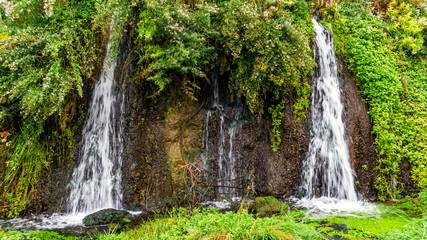 Fototapeta na wymiar Three waterfalls in the jungle.