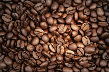 Brown roasted coffee beans