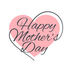 mothers day vintage lettering on white background