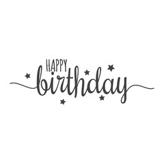 happy birthday sign on white background