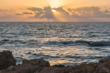 Cyprus coastline at sunset