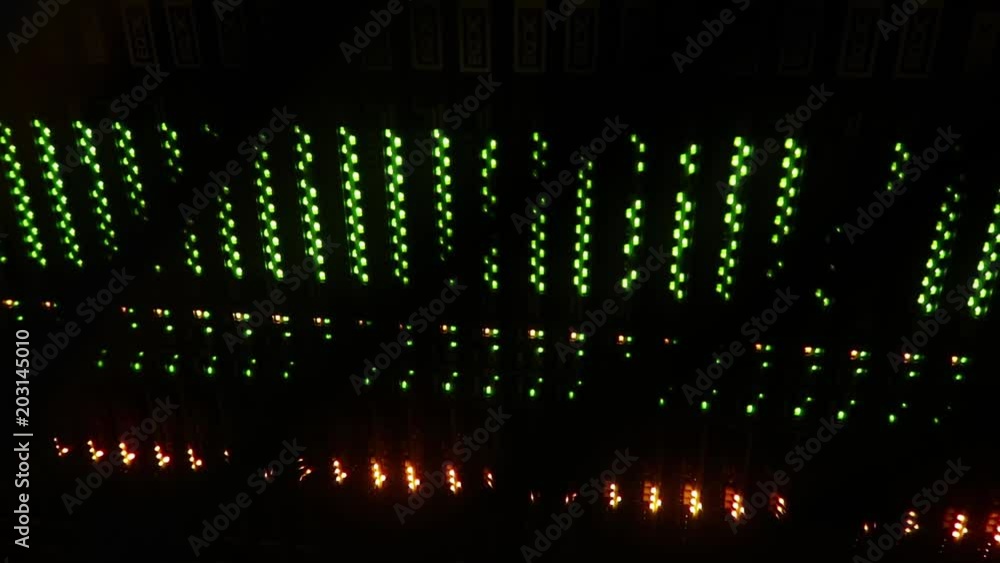 Poster supercomputer data center. frame multiframe matrix. flashing lights
