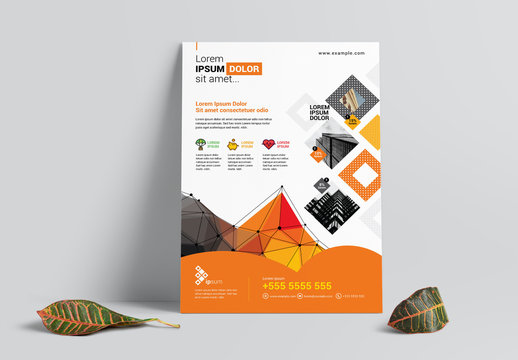 Business Flyer Layout with Orange Accents