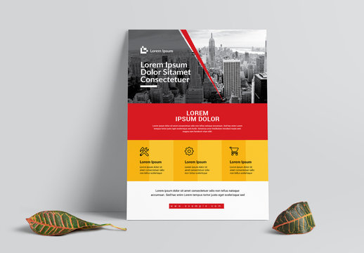 Business Flyer Layout with Red and Orange Accents