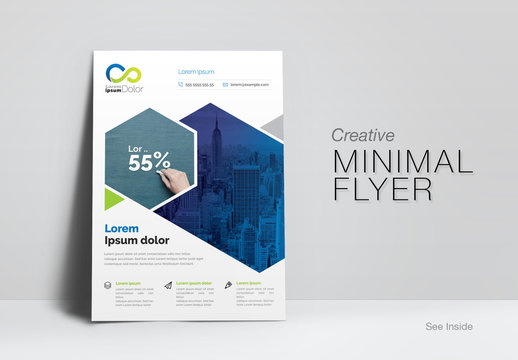 Business Flyer Layout with Blue and Green Accents