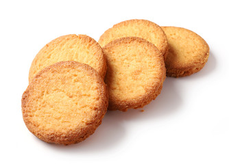butter cookies on white background