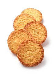 butter cookies on white background