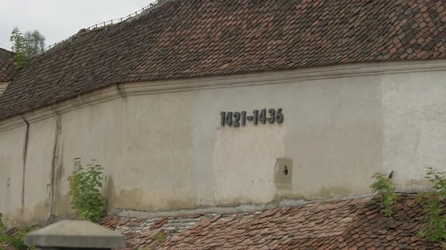 Years engraved on a building 