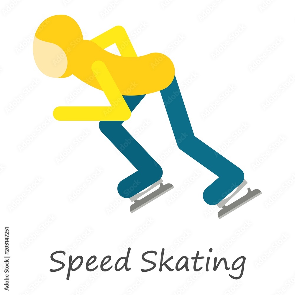 Poster speed skating icon. isometric of speed skating vector icon for web design isolated on white backgrou