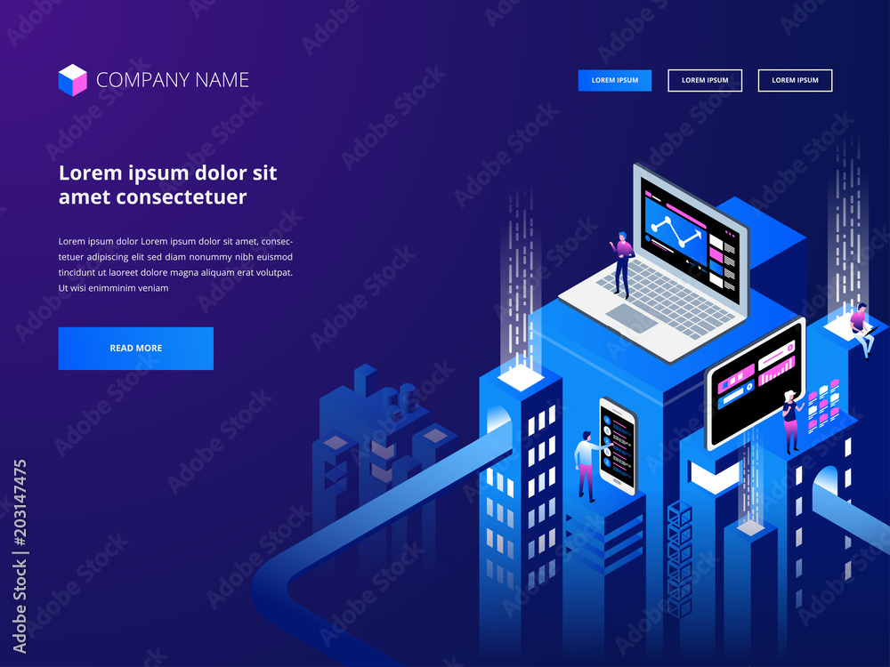 Poster cryptocurrency and blockchain. platform creation of digital currency. web business, analytics and ma