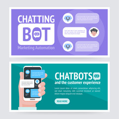Chatbot concept. Vector banners for business, site, web, brochure cards, flyer, magazines