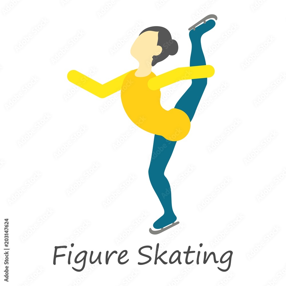 Poster figure skating icon. isometric of figure skating vector icon for web design isolated on white backgr