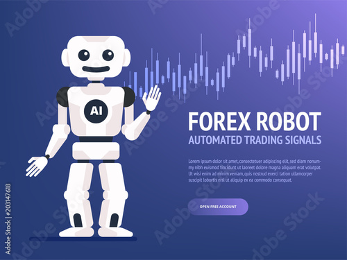 Stock Exchange Trading Robot Banner Forex Market Forex Trading - 