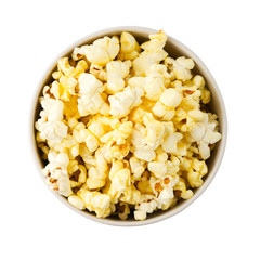 Popcorn on white background