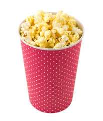 Popcorn on white background