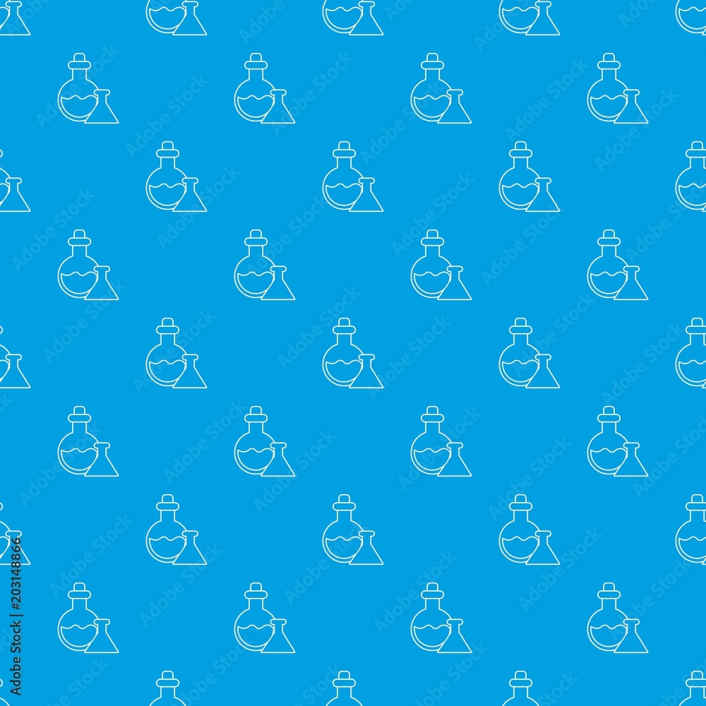 Poster flask pattern vector seamless blue repeat for any use