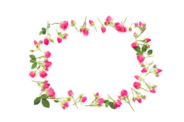 Obraz na płótnie Canvas Small pink roses on a white background