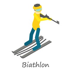 Biathlon icon. Isometric of biathlon vector icon for web design isolated on white background