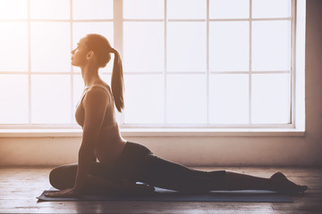 Young woman doing yoga