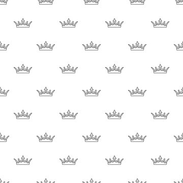 Medieval crown pattern vector seamless repeating for any web design