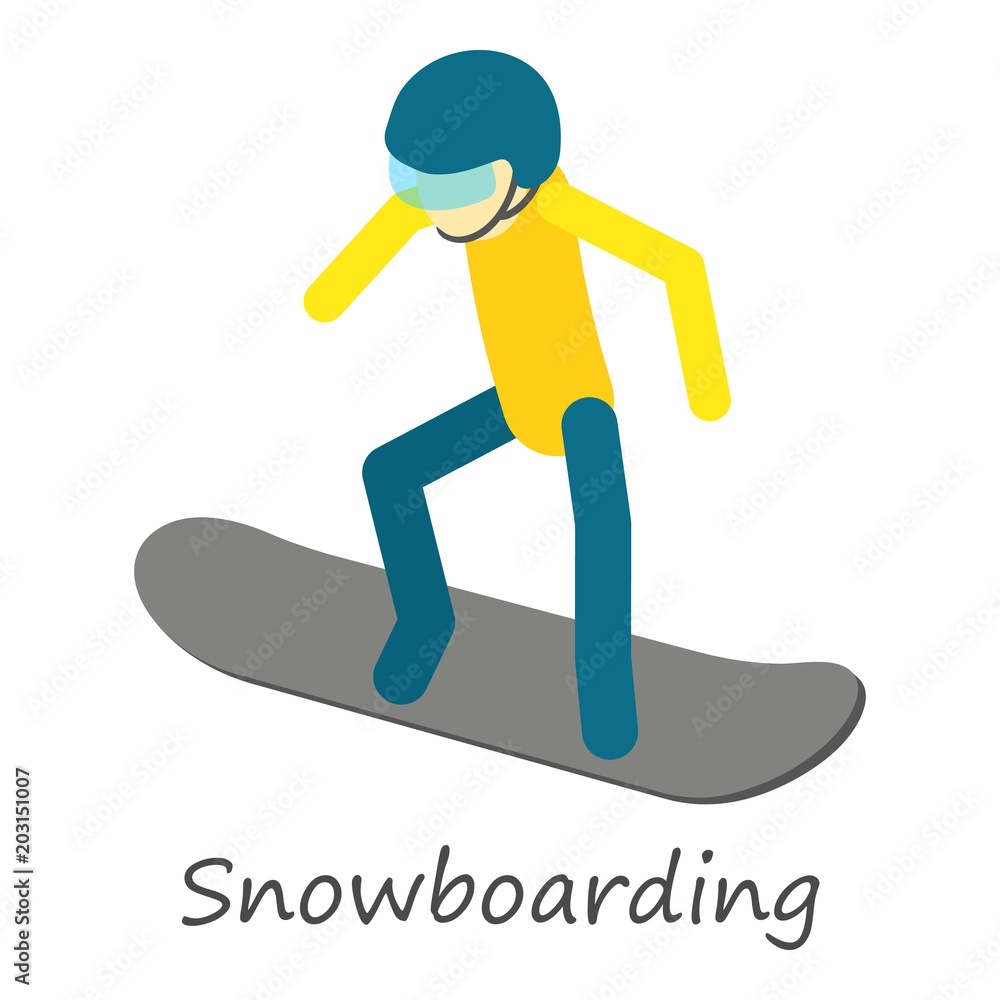 Poster snowboarding icon. isometric of snowboarding vector icon for web design isolated on white background