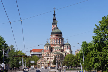 The Annunciation Cathedral (1901) in a sunny spring day in Kharkiv, Ukraine