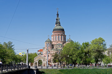 The Annunciation Cathedral (1901) in a sunny spring day in Kharkiv, Ukraine