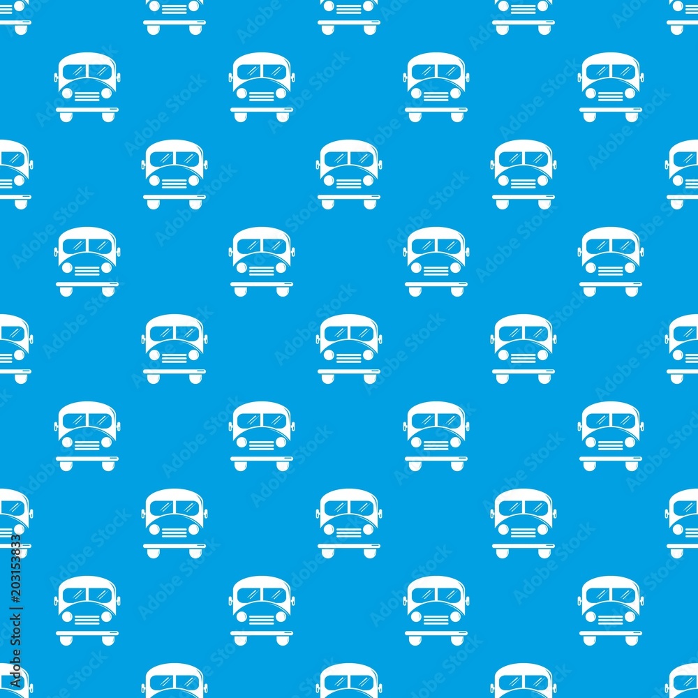 Aufkleber school bus pattern vector seamless blue repeat for any use